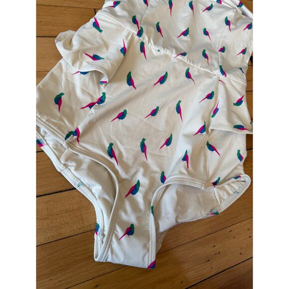 NWT Marc by Marc Jacobs retro Peplum Maillot one piece swimsuit bird print - Picture 7 of 10